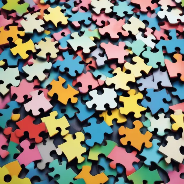 A metaphorical representation of Unified Managed Household Accounts (UMHAs) as interconnecting puzzle pieces, illustrating the consolidation and simplification of diverse investment solutions.