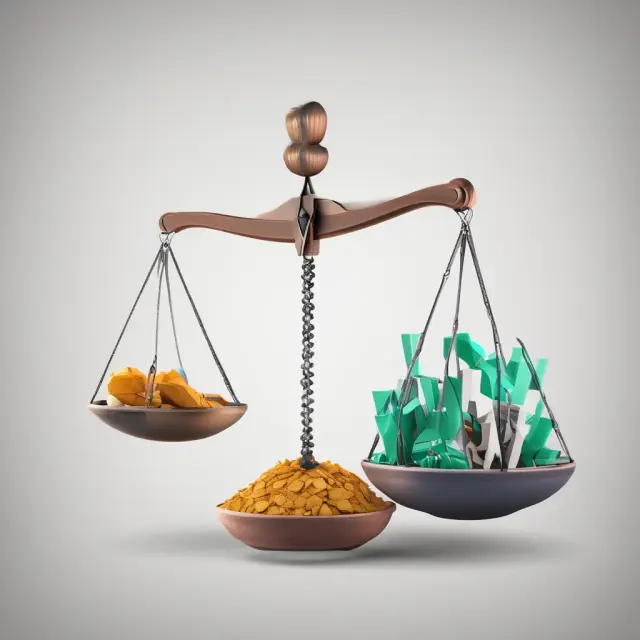 An equilibrium scales tipping between fairness (IIROC) and efficiency (markets), symbolizing recent UMIR amendments for protected orders and systematic delays