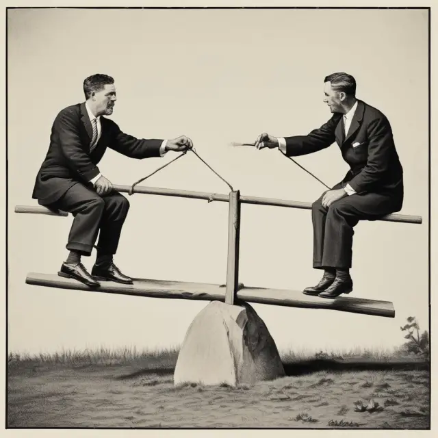 Appraisers on either end of a seesaw work with an umpire to reach a fair claim amount agreement