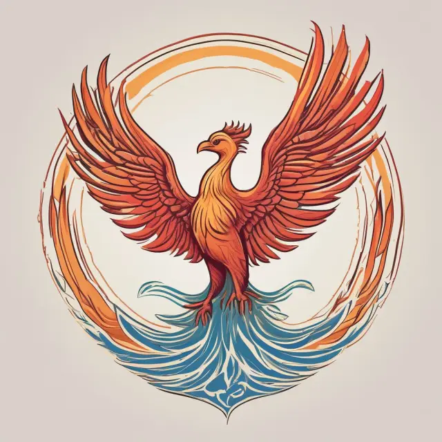 Phoenix rising above the ten principles of the United Nations Global Compact, representing a company