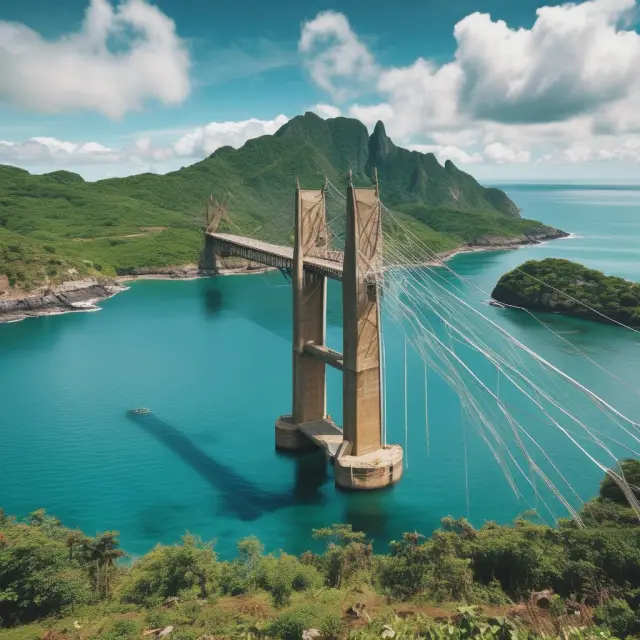 An image featuring a bridge populated by UN PRI signatory logos leading to an island representing socially responsible investment