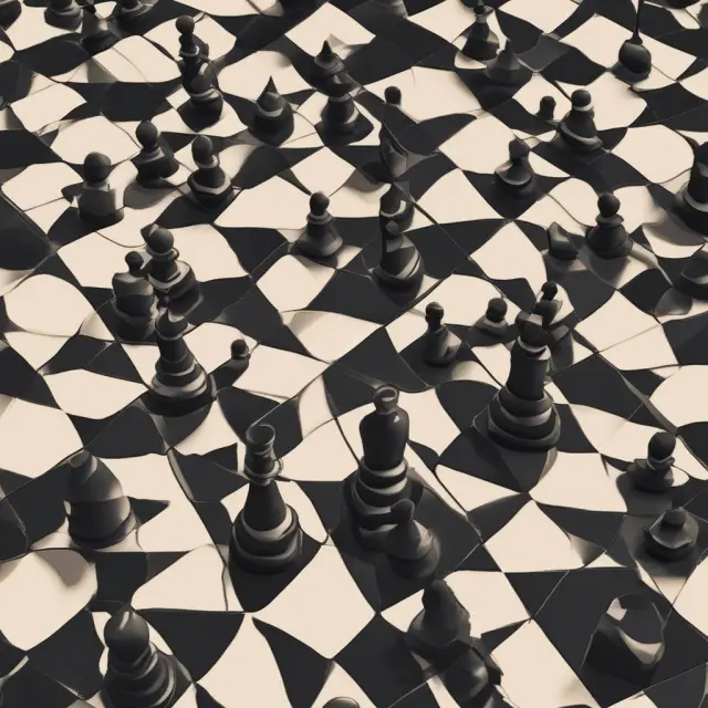 A chessboard represents the investment industry, with critics as pieces questioning the balance between voluntary UN Principles for Responsible Investment and short-term financial gains