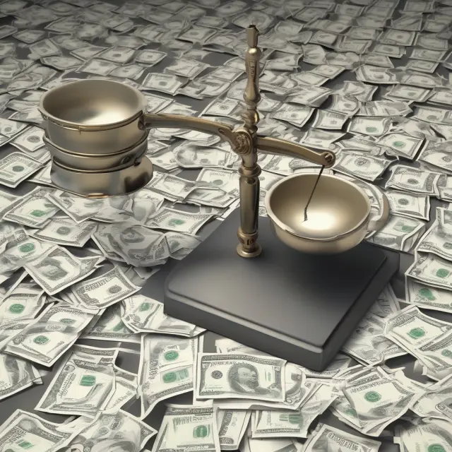Scale illustrating the balance between initial purchase price ($120k), assumed liabilities ($30k), transferred assets ($-25k), and closing costs ($7.5k) to determine unadjusted basis ($146.5k)