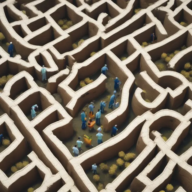 A group of regulatory figures examining a complex puzzle made up of numerous ULAE components, ensuring accurate reporting and transparency