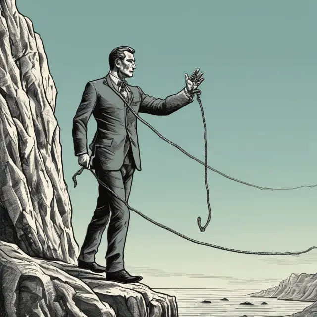 A person balancing on a cliff holding a $1,000 face value bond and $1,090 sale price tag. The unamortized bond premium is symbolized by an additional weight.