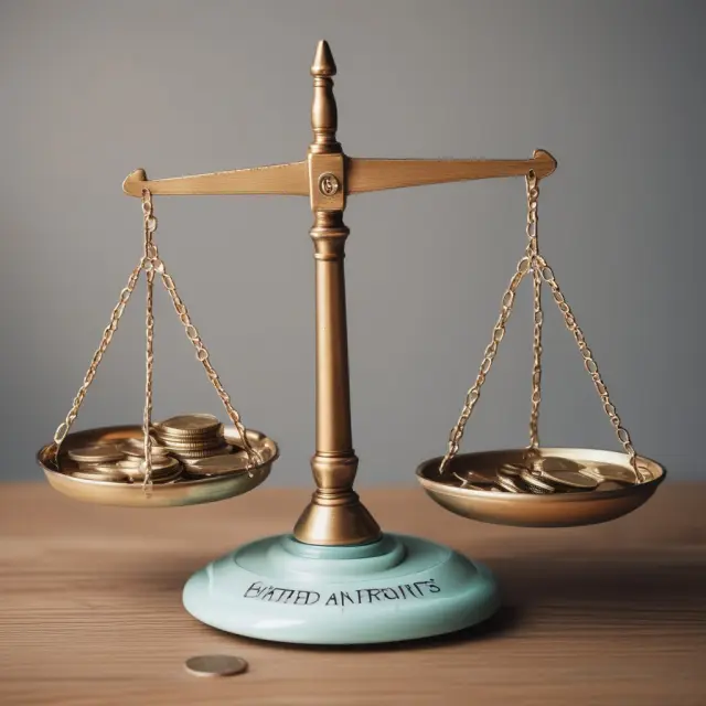 Balance scale with coins labeled 