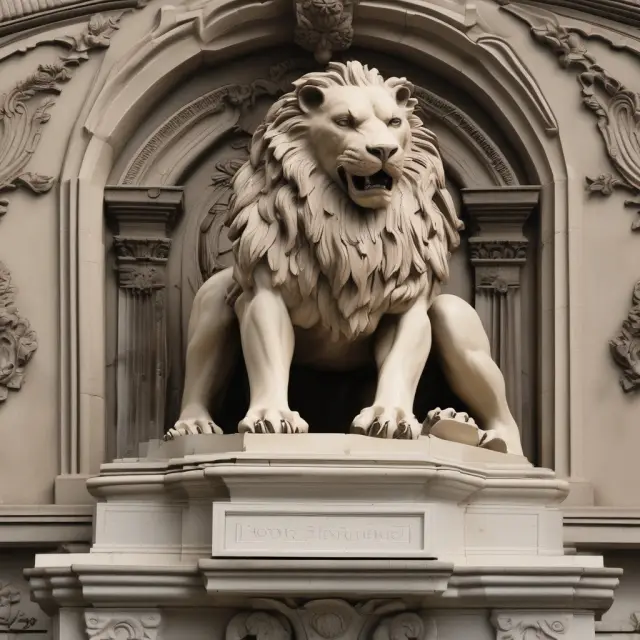 Guardian lions representing state regulators shielding consumers against unauthorized insurers (unicorns)
