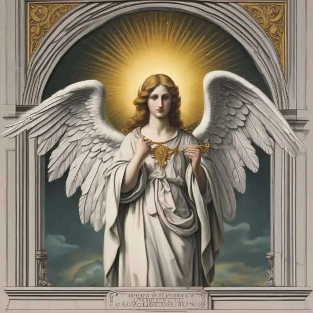 An angelic figure checking an insurer