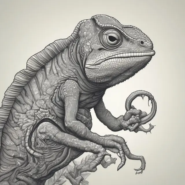 A chameleon disguised among legitimate insurance logos, symbolizing unauthorized insurers
