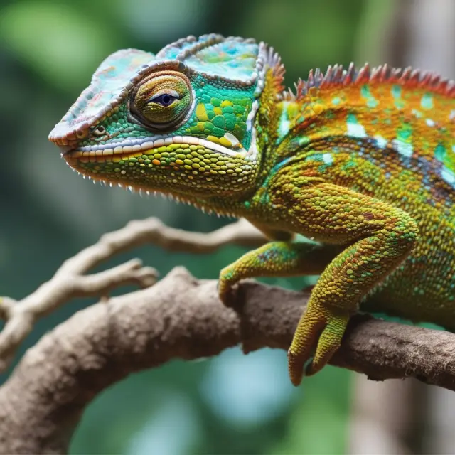 Image of a chameleon adjusting colors, symbolizing the flexibility in premium payments for unbundled life insurance policies.