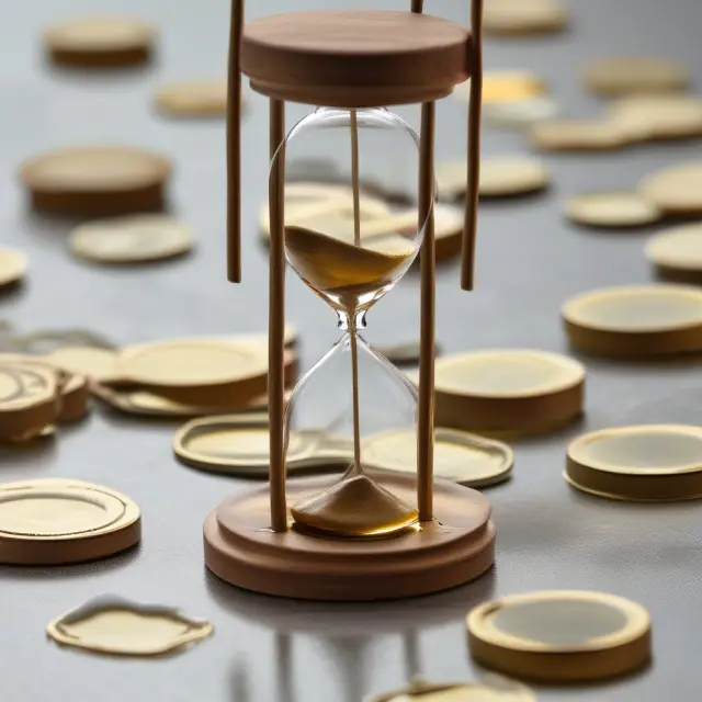 Hourglass filled with oil representing the concept of 