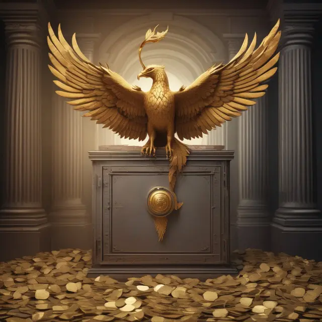 Vault filled with gold and currency, symbolizing unclaimed funds under government care