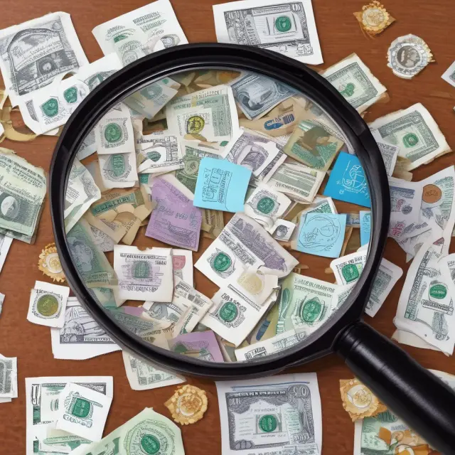Unclaimed funds mosaic showing statistics for tax refunds, life insurance policies, and gift cards.