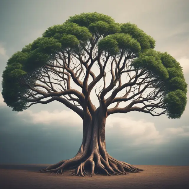 Tree depicting intertwining sibling blocks representing ommer rate and network efficiency