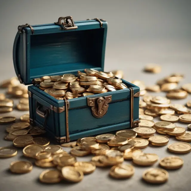 Golden chest filled with coins and municipal bonds, representing tax-exempt financial products