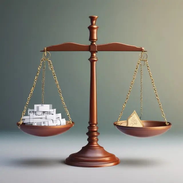 A balance scale depicts a check being weighed against an hourglass, illustrating the delay between depositing a check and its availability for withdrawal to avoid UCF fees.