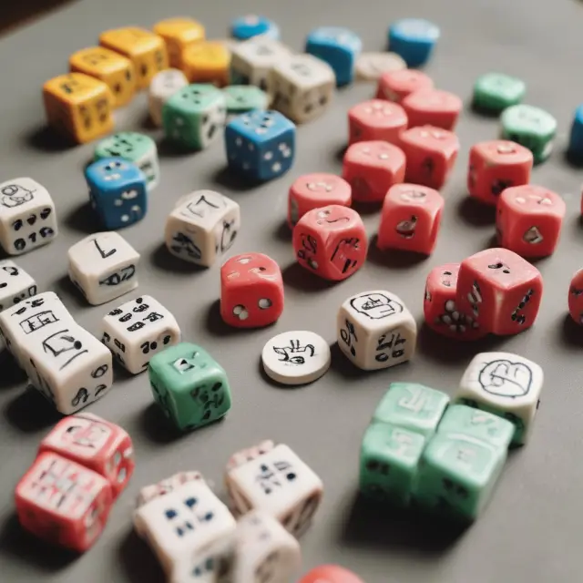 Image of dice illustrating unconditional probability and conditional probability concepts.