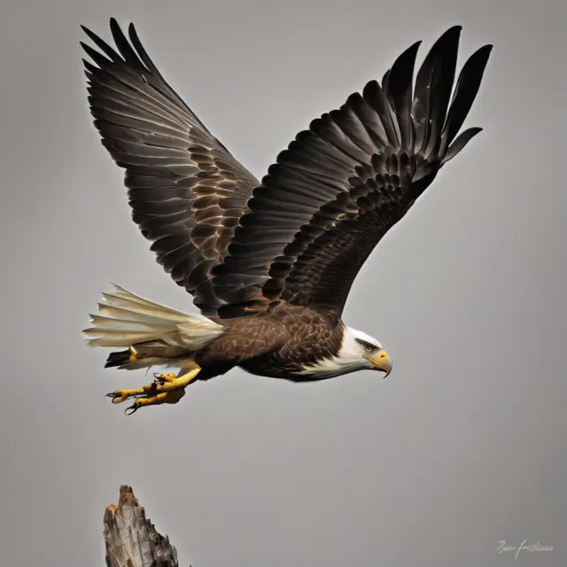 An eagle represents the parent company unable to fully see and control its falcon offspring, symbolizing the lack of complete control in an unconsolidated subsidiary.