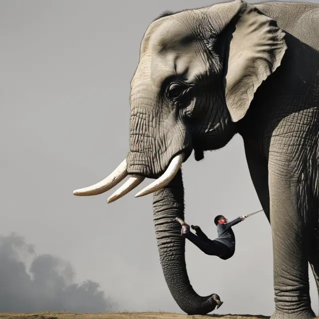 A majestic elephant symbolizes unconstrained investing, balancing flexibility on its back while managing risk with a well-considered approach