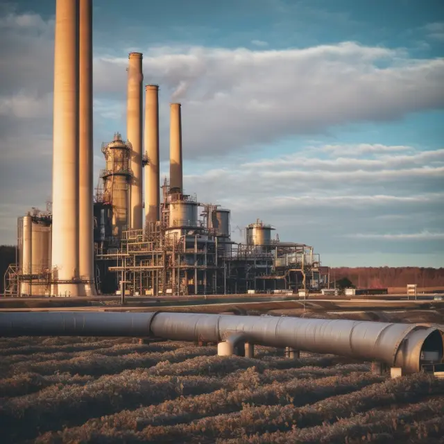 A power plant surrounded by a farmland illustrating unconventional cash flows due to maintenance periods and agriculture