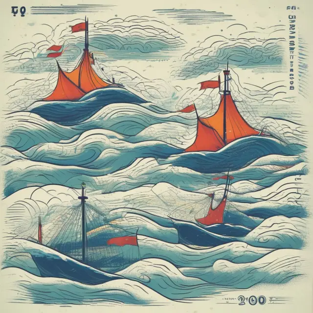 Imagery of cash waves navigating through MIRR and NPV anchors, symbolizing handling unconventional cash flows with ease