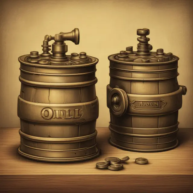 A traditional golden oil barrel versus an innovative puzzle box illustrating unconventional oil extraction methods