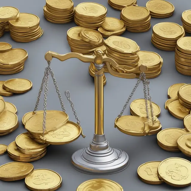 Gold scales balance interest rates for two currencies in a currency arbitrage scenario