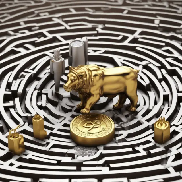 Golden scale with a bull representing regulated markets and a silver bear symbolizing unregulated ones, surrounded by a maze of international laws