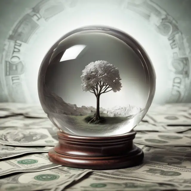 Crystal ball depicting the future prospects of undated issues in the financial market