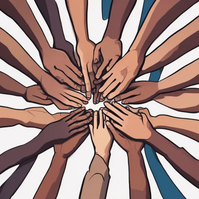 Image of hands joining together with CDFI logo in the background, illustrating community development financial institutions