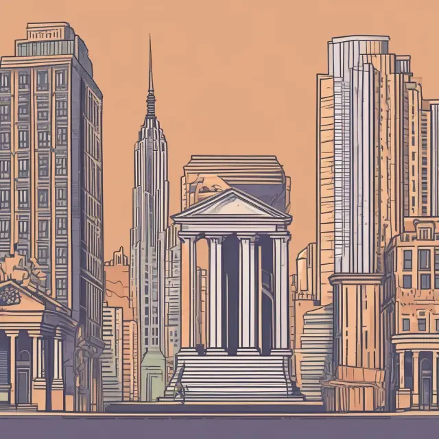 A scale balancing traditional banking and alternative financial services, with traditional banking towering higher