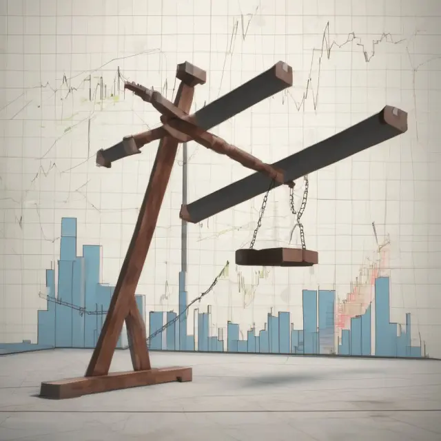 Volatile markets causing undercast: Seesaw illustration of falling market graphs