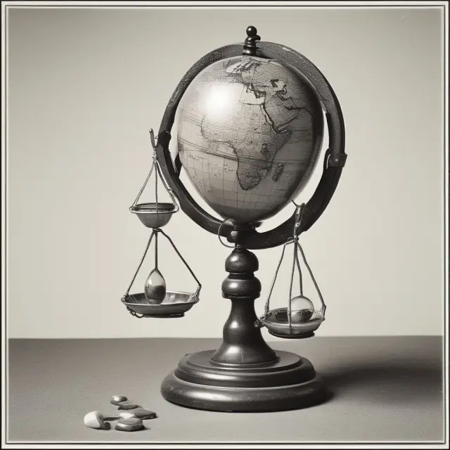 Global economy represented as a globe with hourglasses reflecting labor markets experiencing underemployment equilibrium