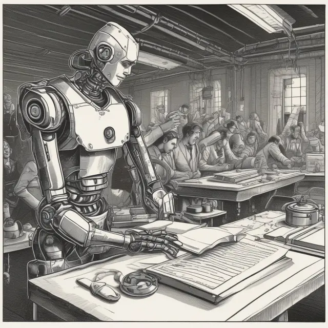 An image of a robot arm taking a worker