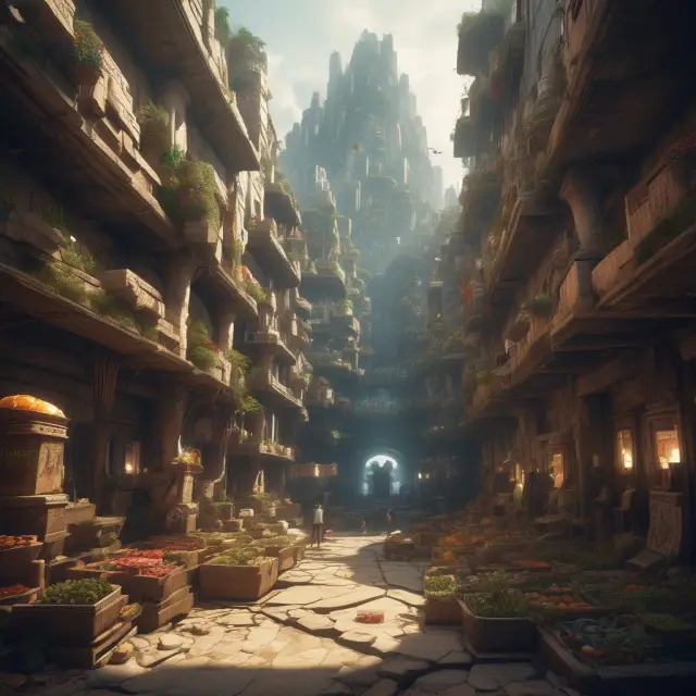 An image of a bustling marketplace within an underground network, reflecting unreported transactions and economic diversity.