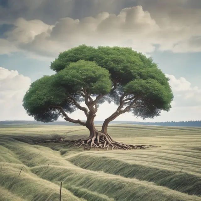 Institutional investor caring for an underinvested landscape with seeds of opportunity, symbolizing their role in promoting efficient investment decisions and addressing agency problems.