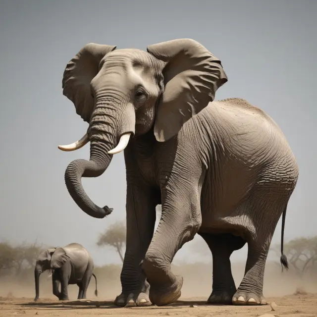 An elephant caring for baby elephants represents larger entities supporting smaller ones in the context of underlying debt.
