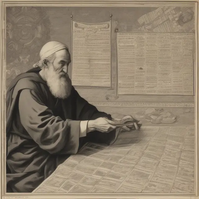 Actuary examining intricate mosaic of mortality rates, illustrating historical trends and future projections