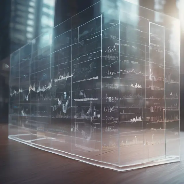 A transparent glass displaying financial data with various layers, highlighting the calculation and transparency of underlying profit