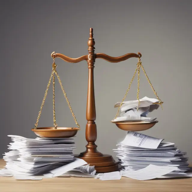 A balance scale tipping towards a pile of tax forms and an overflowing hourglass, symbolizing the importance of making sufficient estimated tax payments to avoid underpayment penalties.