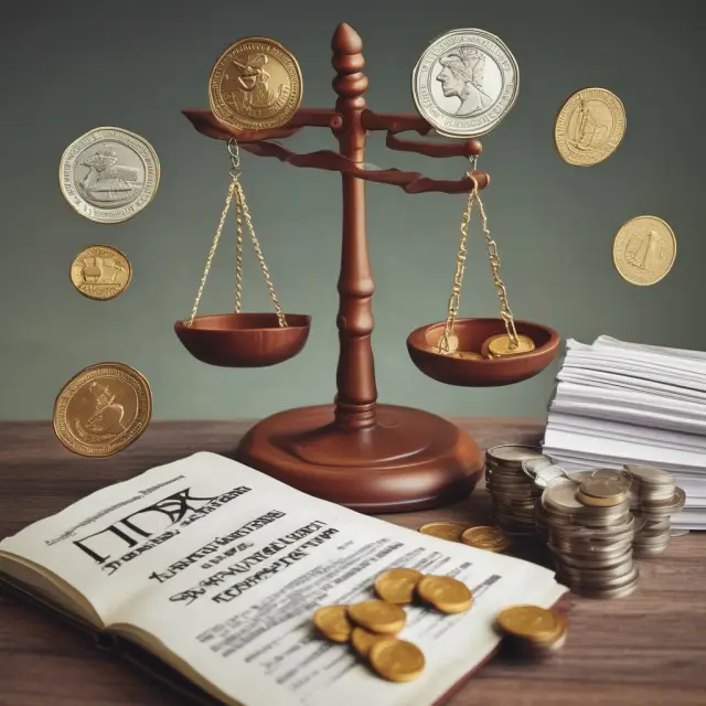 An IRS scale tips coins into an open tax return book symbolizing underpayment penalties