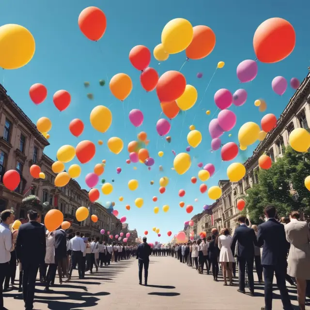 A balloon with a company logo releases eager investors, illustrating the surge in demand from accidental underpricing in an IPO.