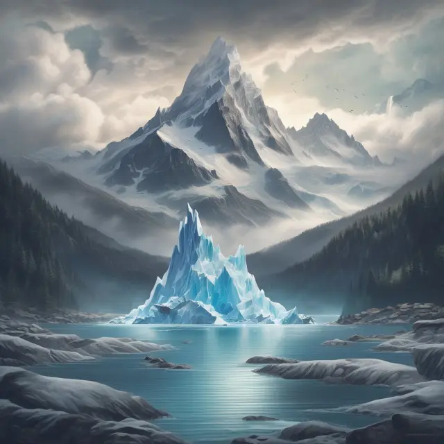 Mountain range symbolizing under reported revenue, tip of iceberg visible, emphasizes significant tax gap