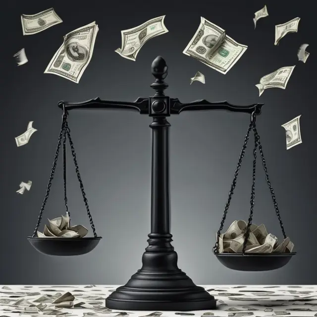 An unbalanced scale representing under reported income and potential penalties and criminal charges.