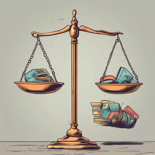 Two sets of scales representing underweight and overvalued stocks