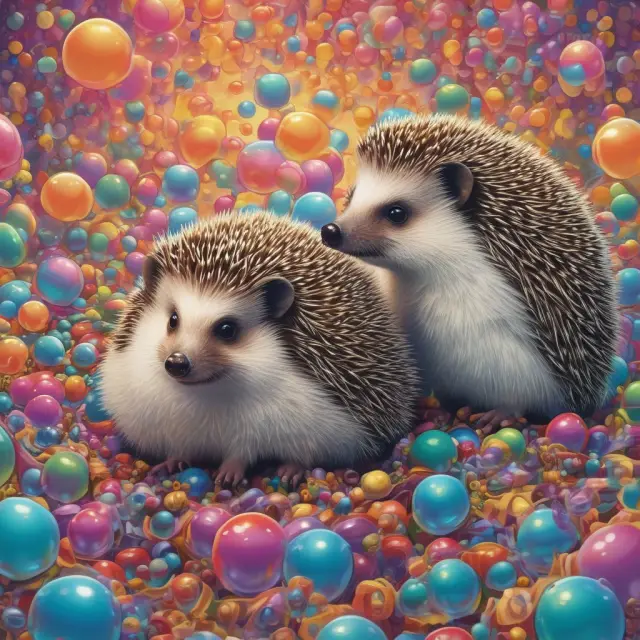 Hedgehogs symbolizing underweight investors hiding amidst a sea of bursting technology bubbles