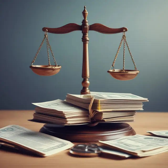 A taxman holding a scale with the 