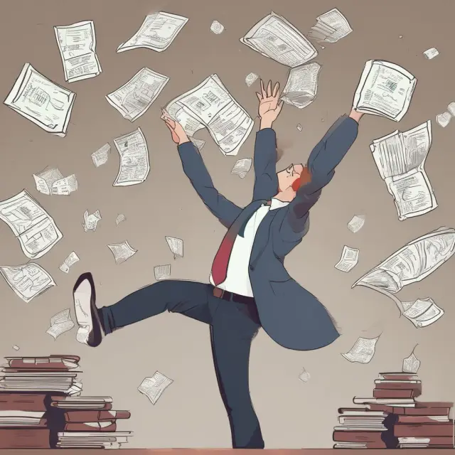 Person juggling tax documents and coins with penalty signs, emphasizing the risk of underwithheld taxes