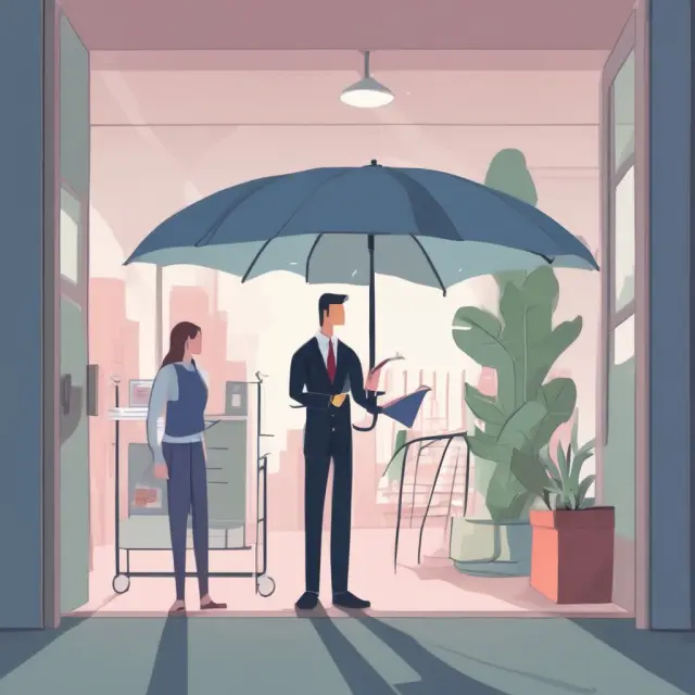 Insurance underwriter evaluating applications, shielding clients from potential financial risks.