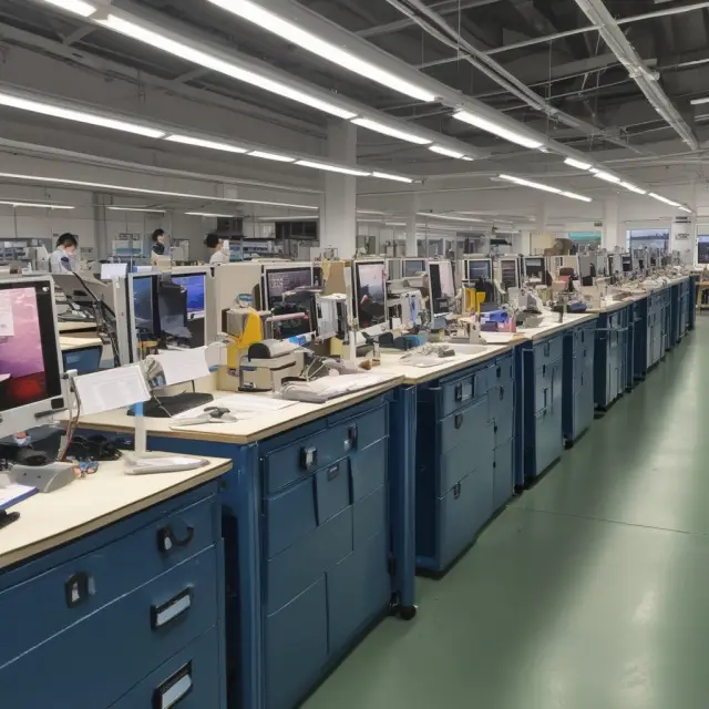 A protective UL shield overseeing various products undergoing rigorous tests at a modern lab workbench